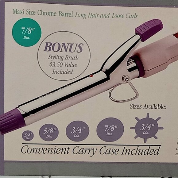 CONAIR Curling Iron Supreme Professional CD38B Pink Purple 1992 Vintage NEW - Picture 8 of 16